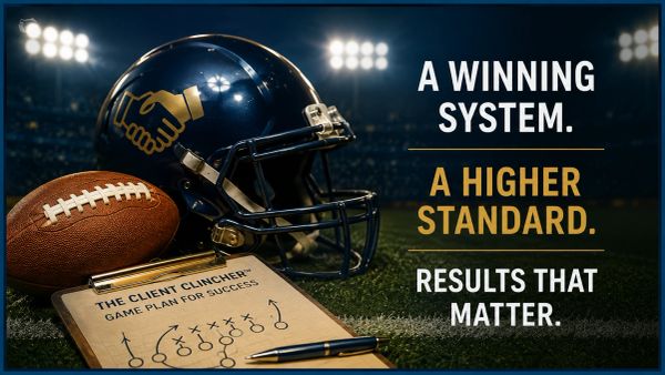 Football helmet, ball, and clipboard with motivational sports message in stadium.