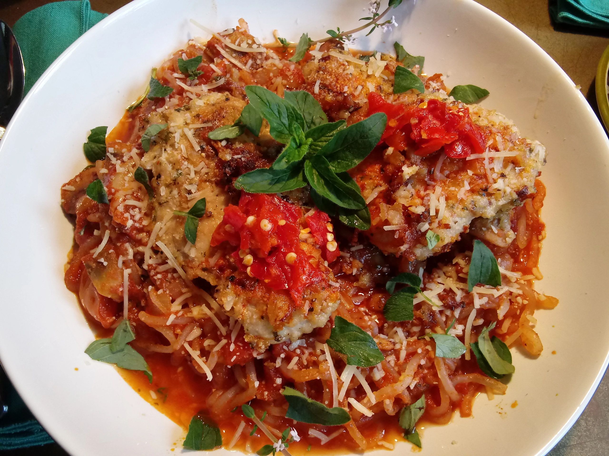 Konjac Pasta with Olive-Tomato Sauce - A Lady In France