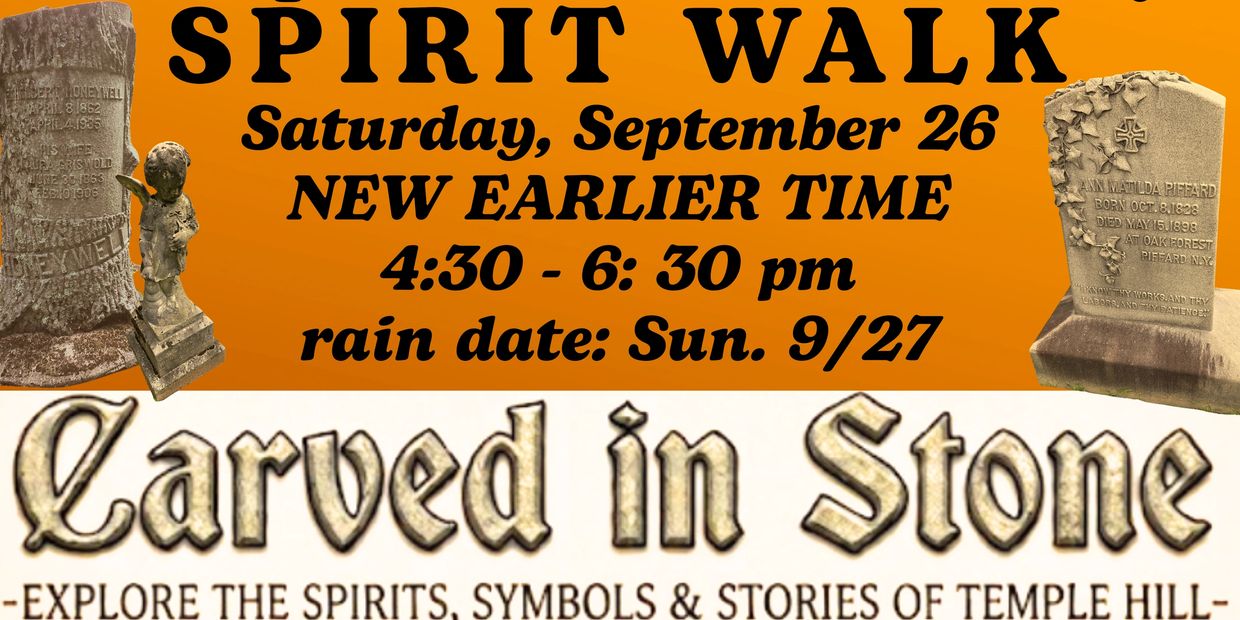 Event poster for Spirit Walk on September 26 from 4:30 to 6:30 pm.