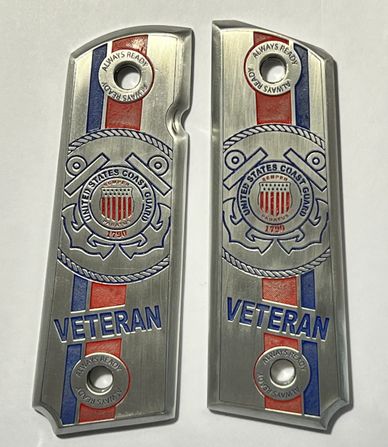 Coast guard laser engraved 1911 pistol grips