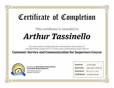Professional Inspection Certificates