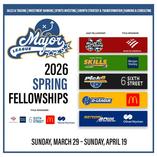 2026 Spring Major League Fellowships announcement with sponsors and dates.