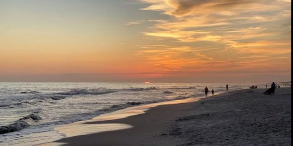 Sunset over Fort Morgan Beach