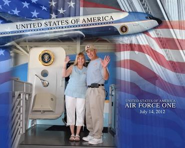 Neil Poliakoff with wife Pam  visiting the Ronald Reagan Library in Simi Valley, California 