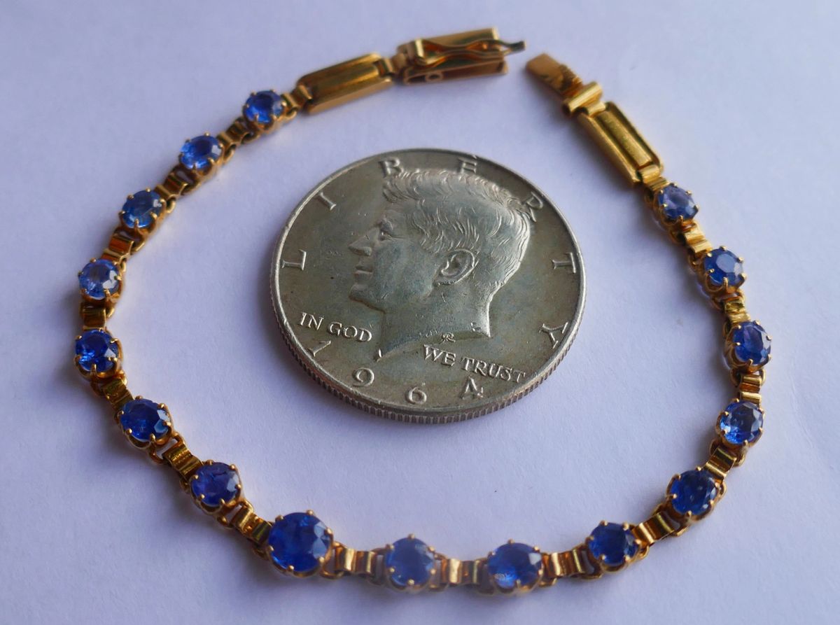 Bracelet sapphire 18k gold over bronze munimoro.gob.pe