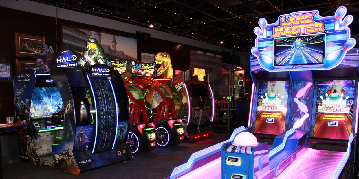 A variety of arcade games