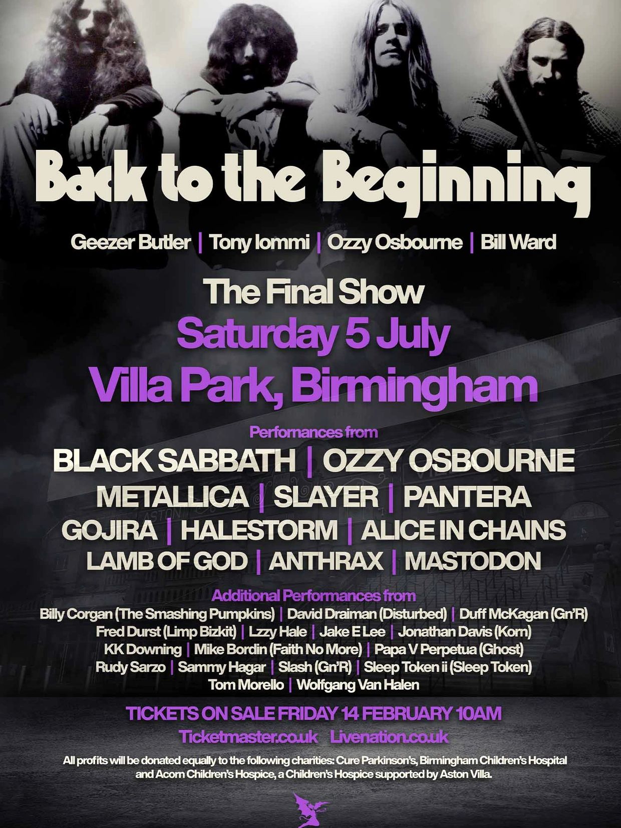 Black Sabbath Back to the Beginning Poster Villa Park Birmingham