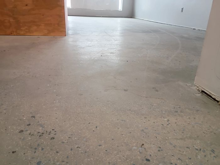 Bare concrete floor in an empty room