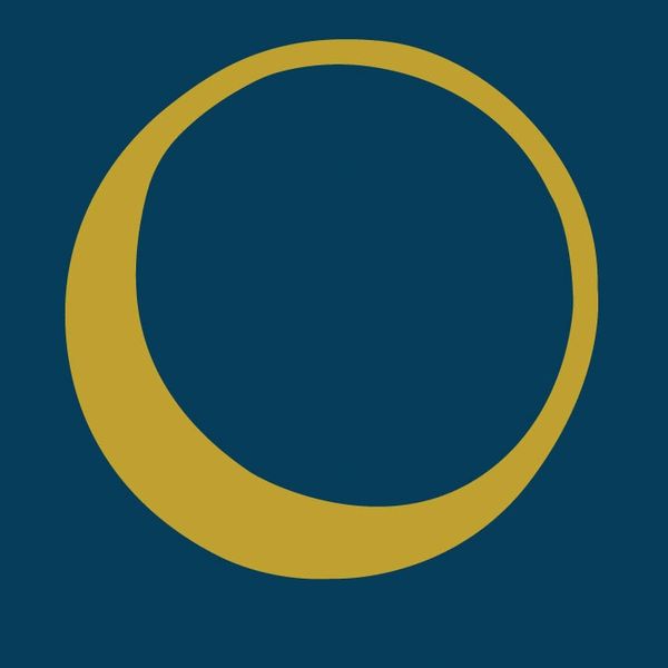 ORBIT LOGO, yellow asymmetrical circle invoking a solar eclipse. 