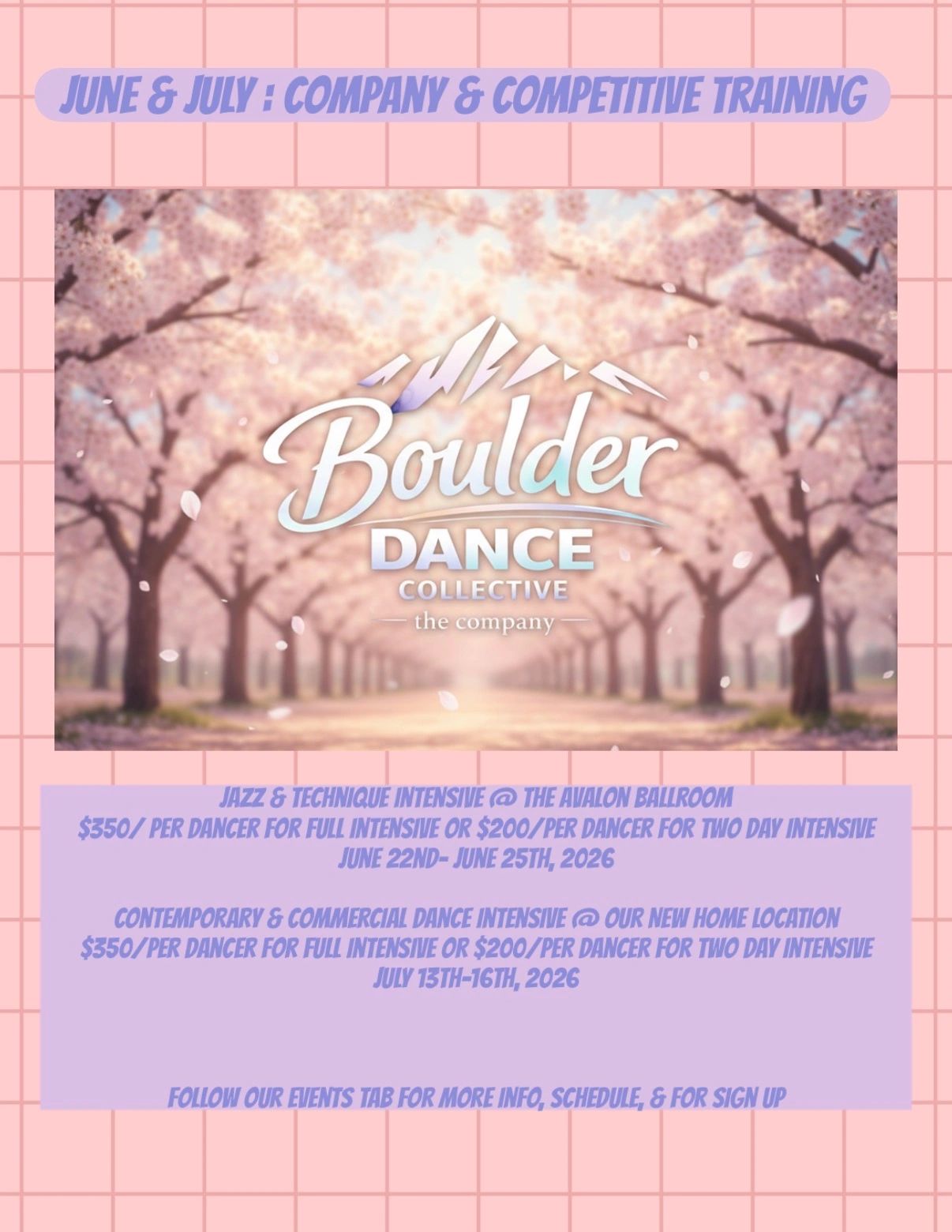 Boulder Dance Collective announces June and July dance intensives.