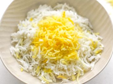 Steamed rice prepared fresh daily