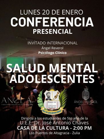 Conferencia presencial sobre salud mental en adolescentes.