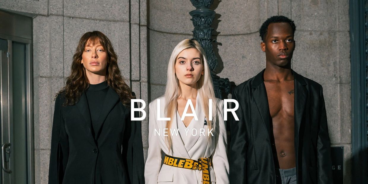 Maria Zabara, Eden Lipman and Chrys Edward. Three Blondehouse Agency models wearing BLAIR New York 
