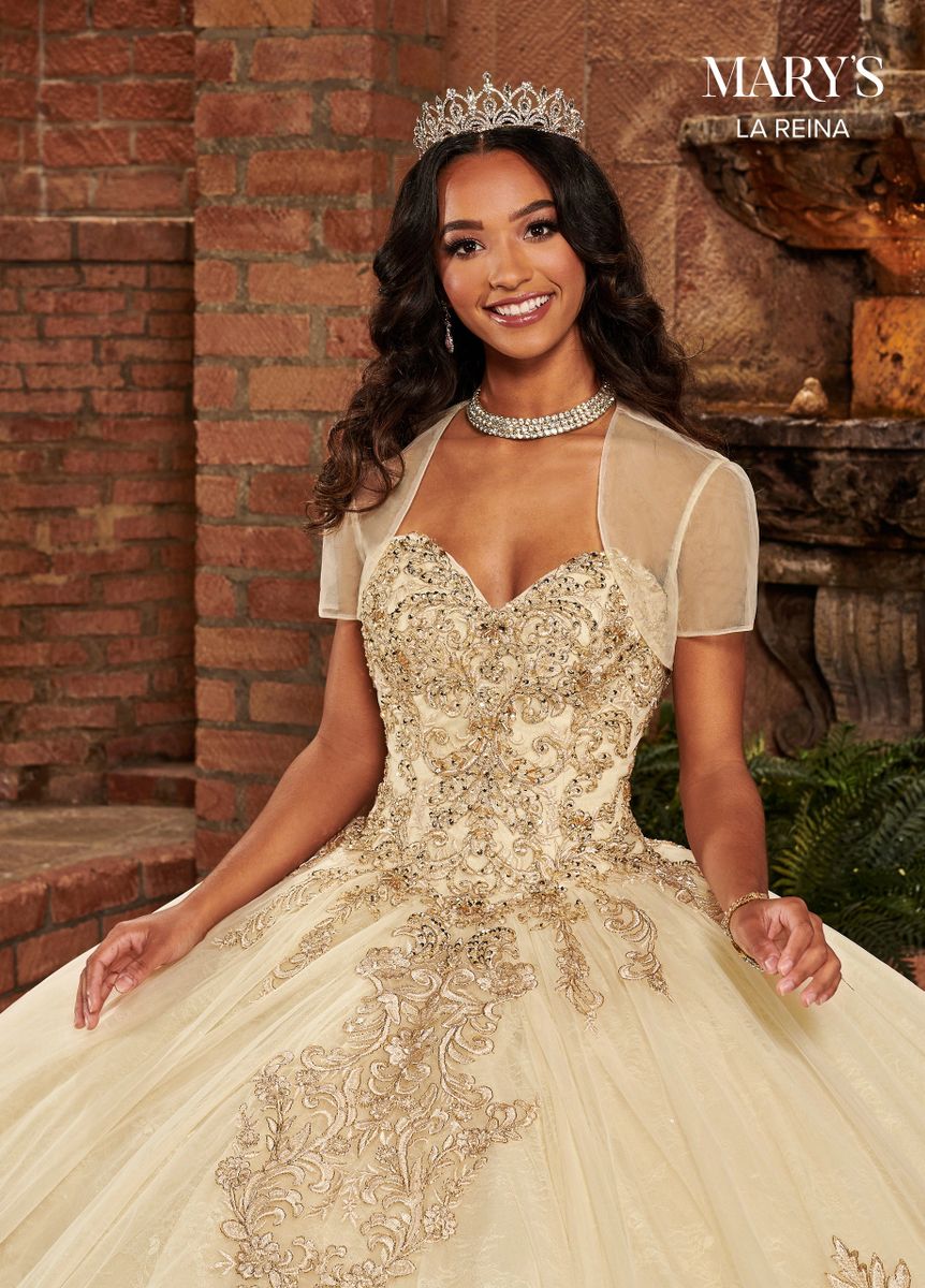 Lareina Quinceanera Dresses In Champagne/Light Gold, Powder Blue/LIght Gold  Color MQ2136 (Color: Light Gold, Size: 20W)
