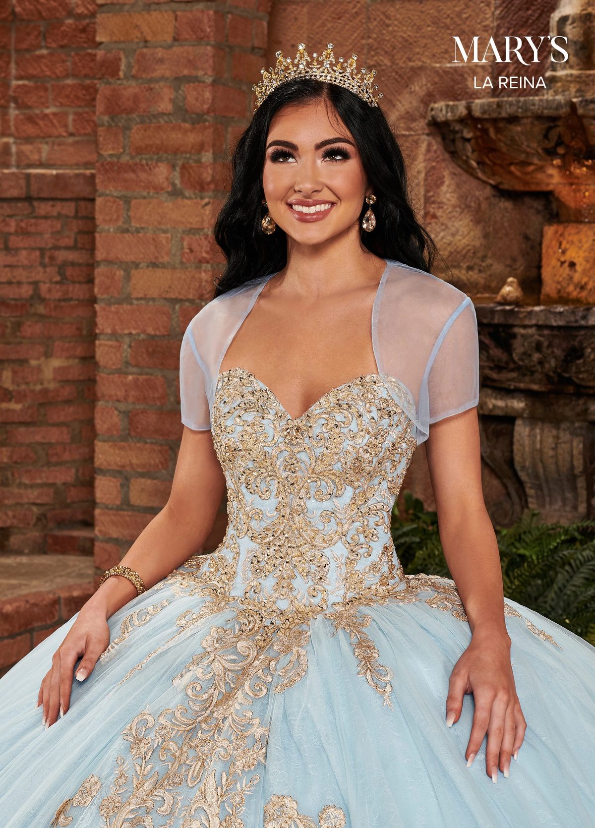 Baby Blue And Gold Quinceanera Dresses