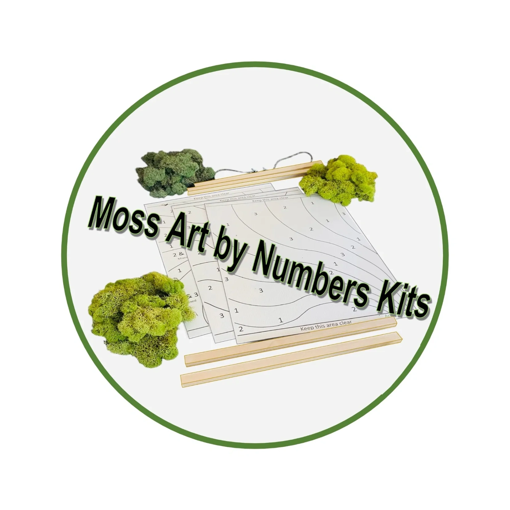 Moss Art by Numbers The Original Kit. Based on The. Paint by Numbers. Method of Instruction But Using. Natural Preserved Moss. Instead of Paint.
