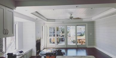 Wrightsville Beach light coastal kitchen remodel by NC Hammer Construction.