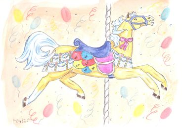 Palomino carousel horse 