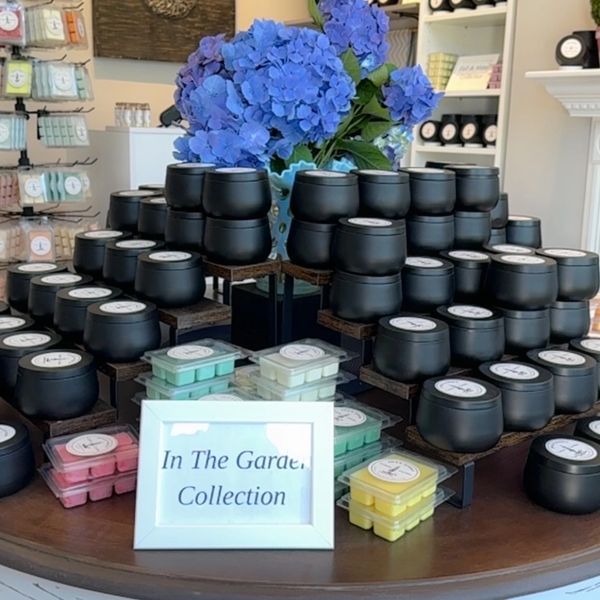  In the Garden Collection Collection Candle display.
