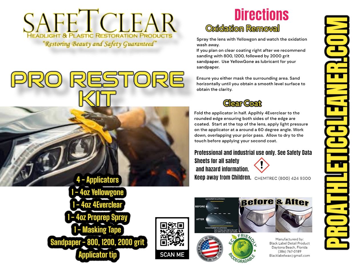 SafeTclear Headlight and Plastic Restoration Products - headlight kits,  headlight restoration, headlight cleaner