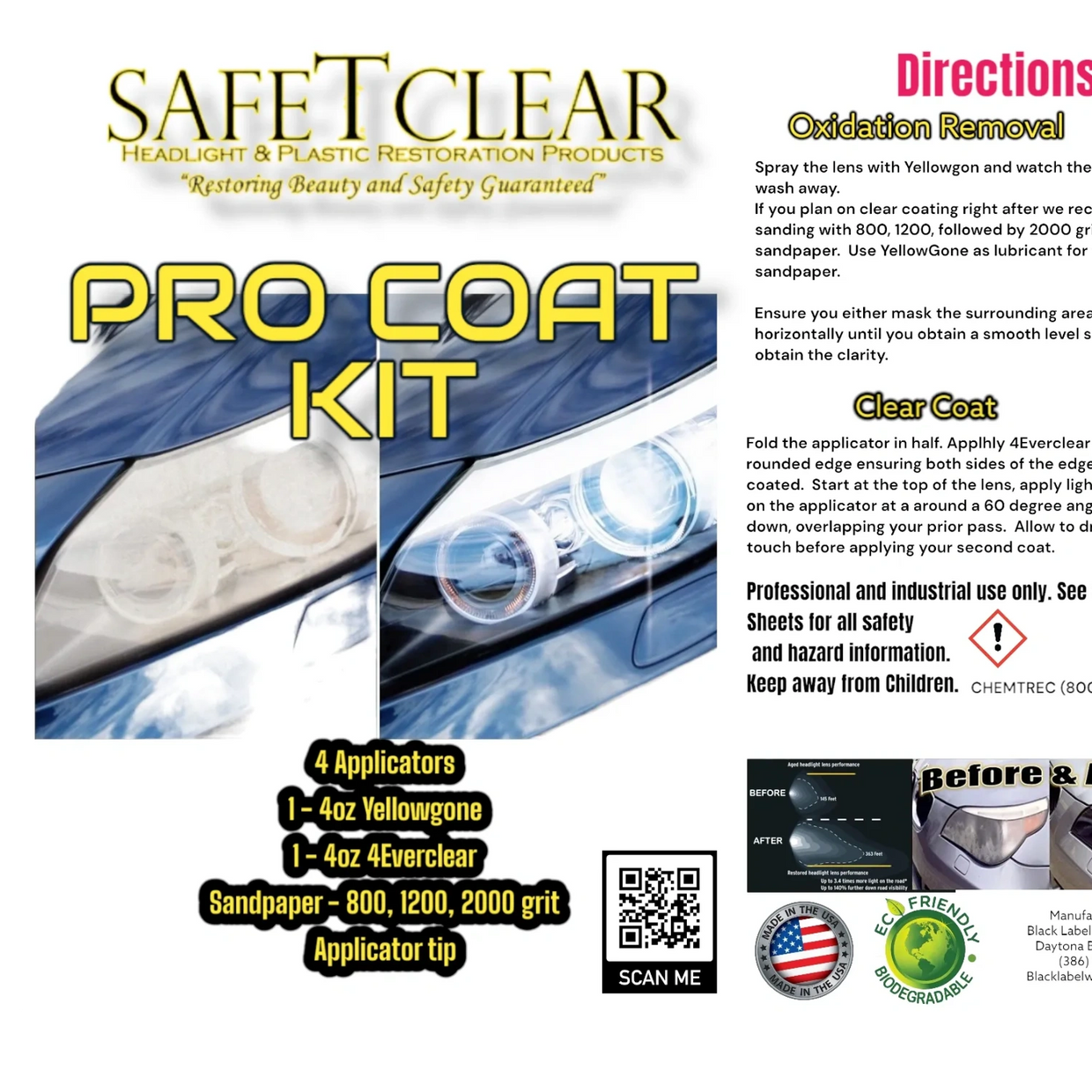 SafeTclear Headlight and Plastic Restoration Products - headlight kits,  headlight restoration, headlight cleaner