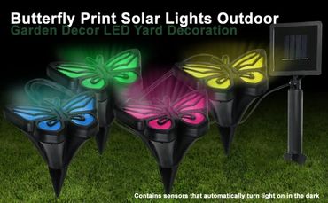 Butterfly Solar Lights Multicolored