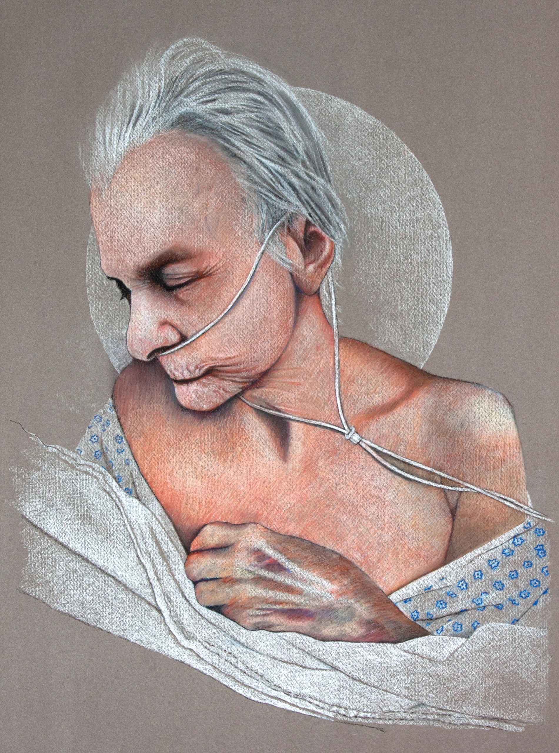 2022 "The Ceiling Opened Into Sky", 30" x 24", pastels and charcoal.