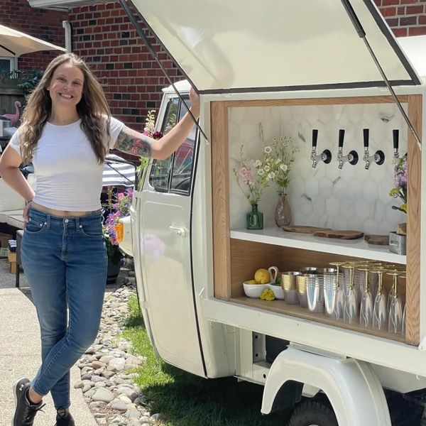 Mobile Bar Truck at backyard event for a baby shower.