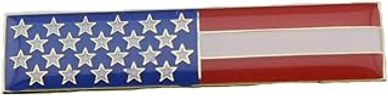 Rectangular pin of the US flag.