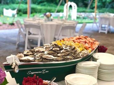 Raw bar served in a boat