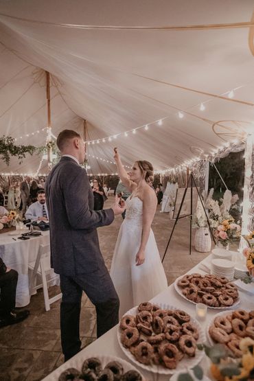 Wedding reception under the tent