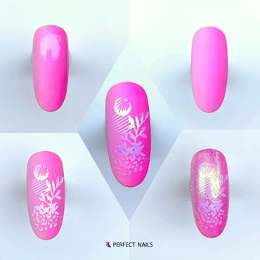 Nail design with Perfect Nails products, pink