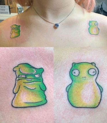 Green blob tattoos