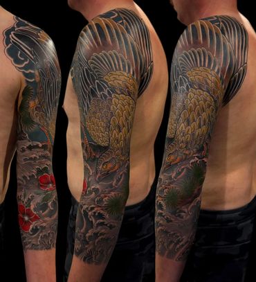 Hawk tattoo sleeve