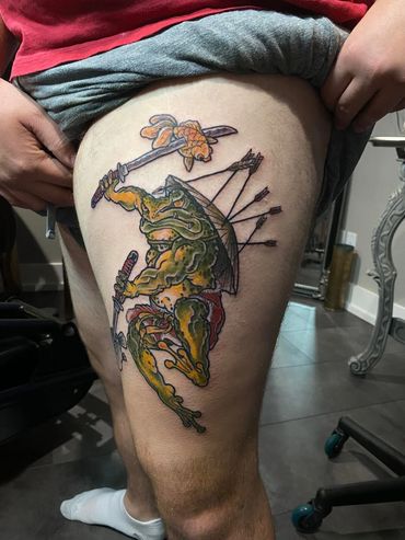 Traditional Japanese frog tattoo