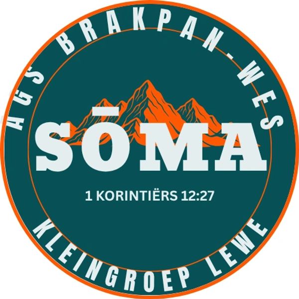 Logo with mountains, text SŌMA and a Bible verse reference.