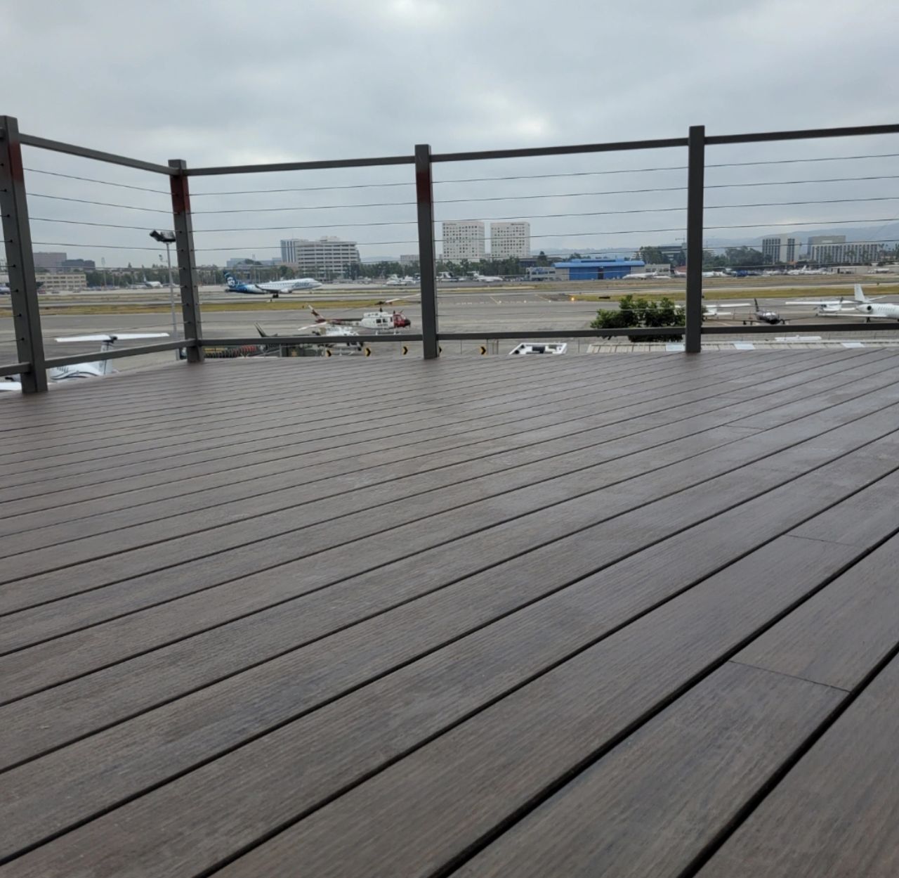 Finished deck with railing
