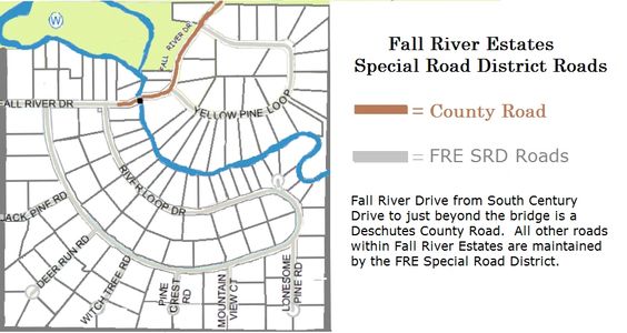 map of Fall River Estates Roads