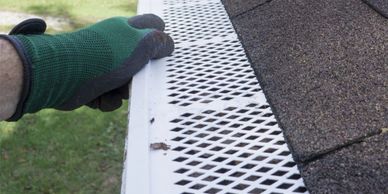 Gutter guards for seamless gutters by Stephens Painting and Gutters in Conroe and surrounding areas