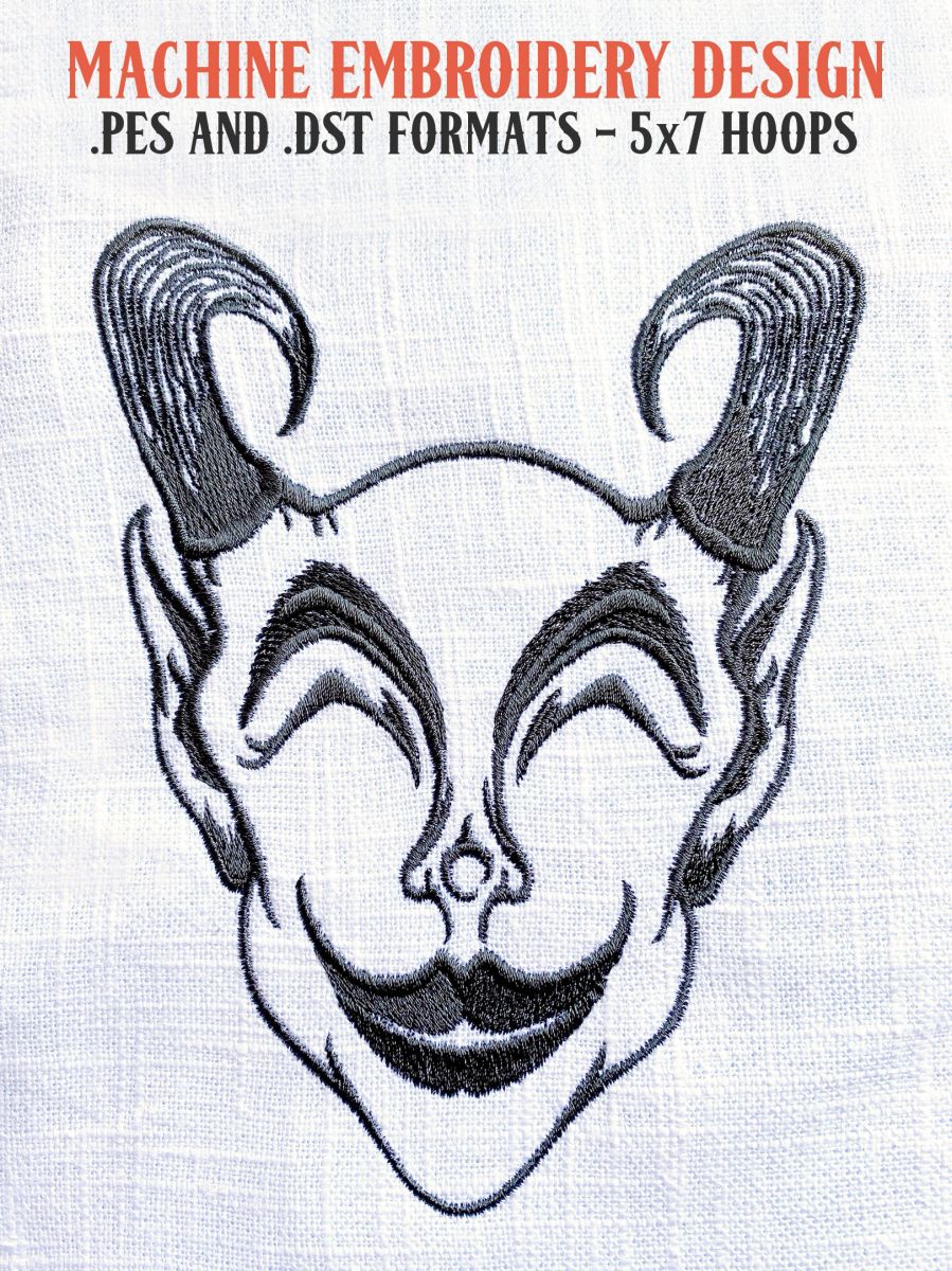 Happy Demon (One Color) - Machine Embroidery Design - 5x7 Size - .PES ...