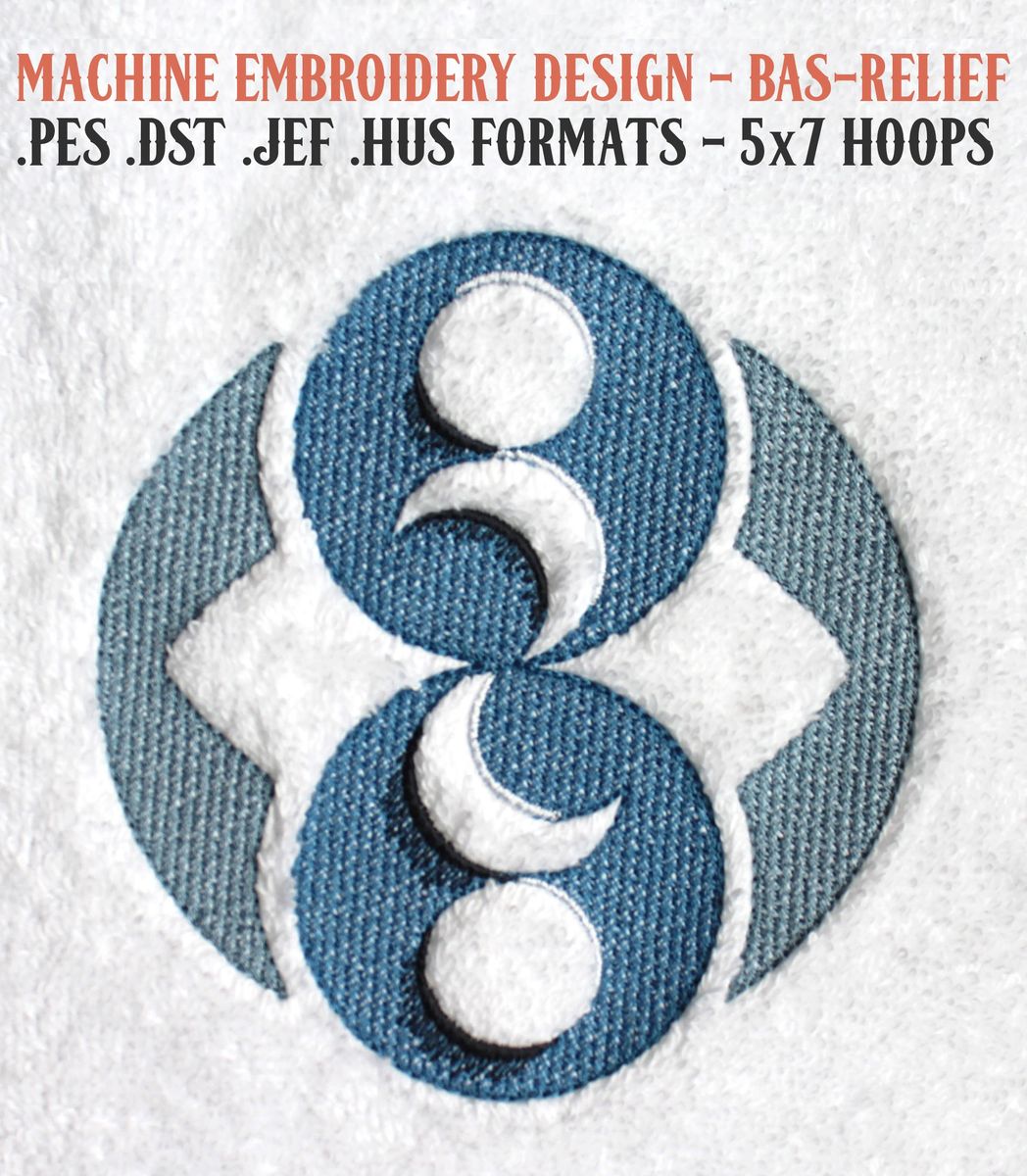 Roswell Rock Symbol Bas-Relief - Machine Embroidery Design - 5x7 Size ...