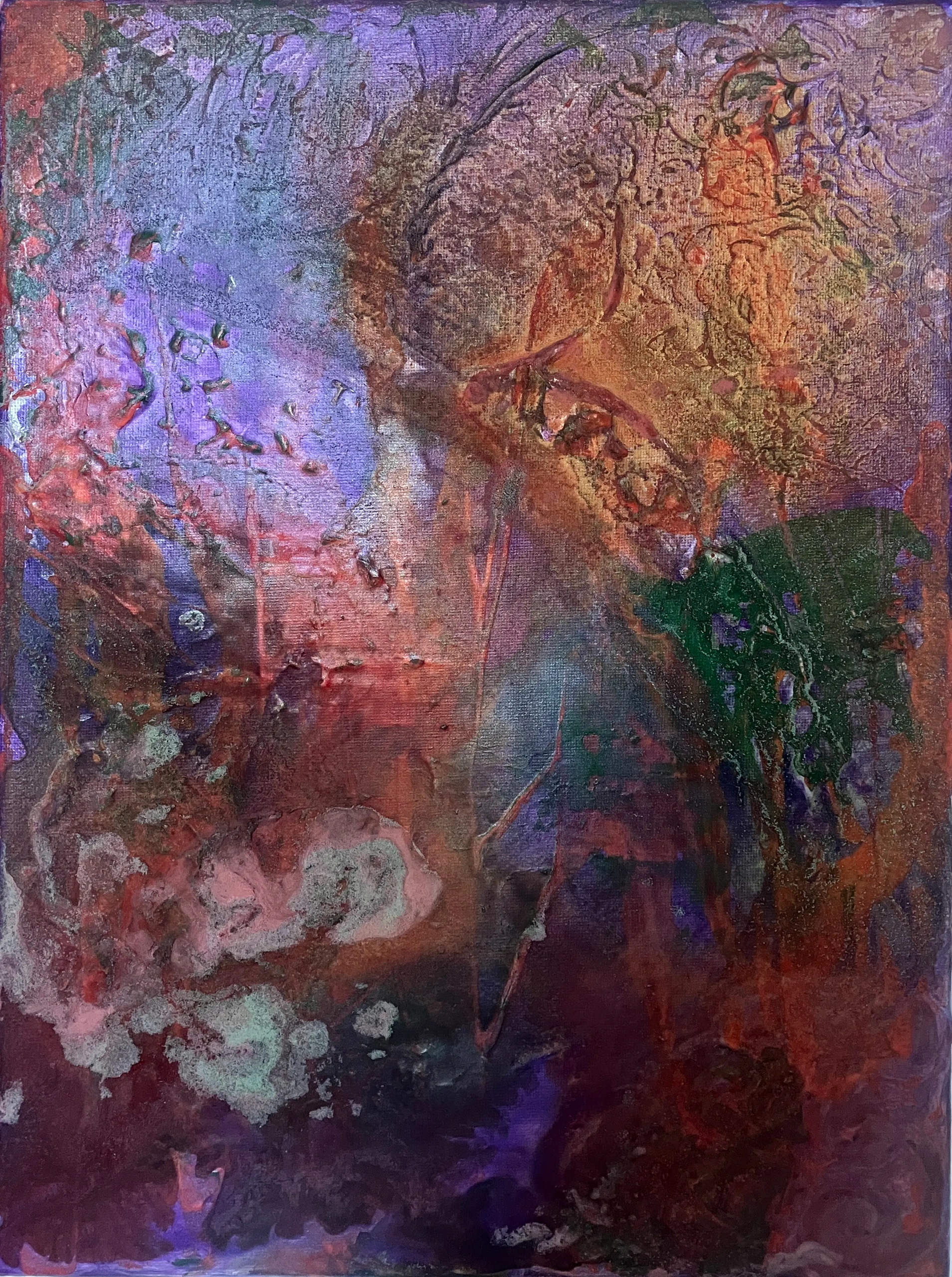 Abstract painting of the elements using acrylic and 3D acrylic media on medium canvas.