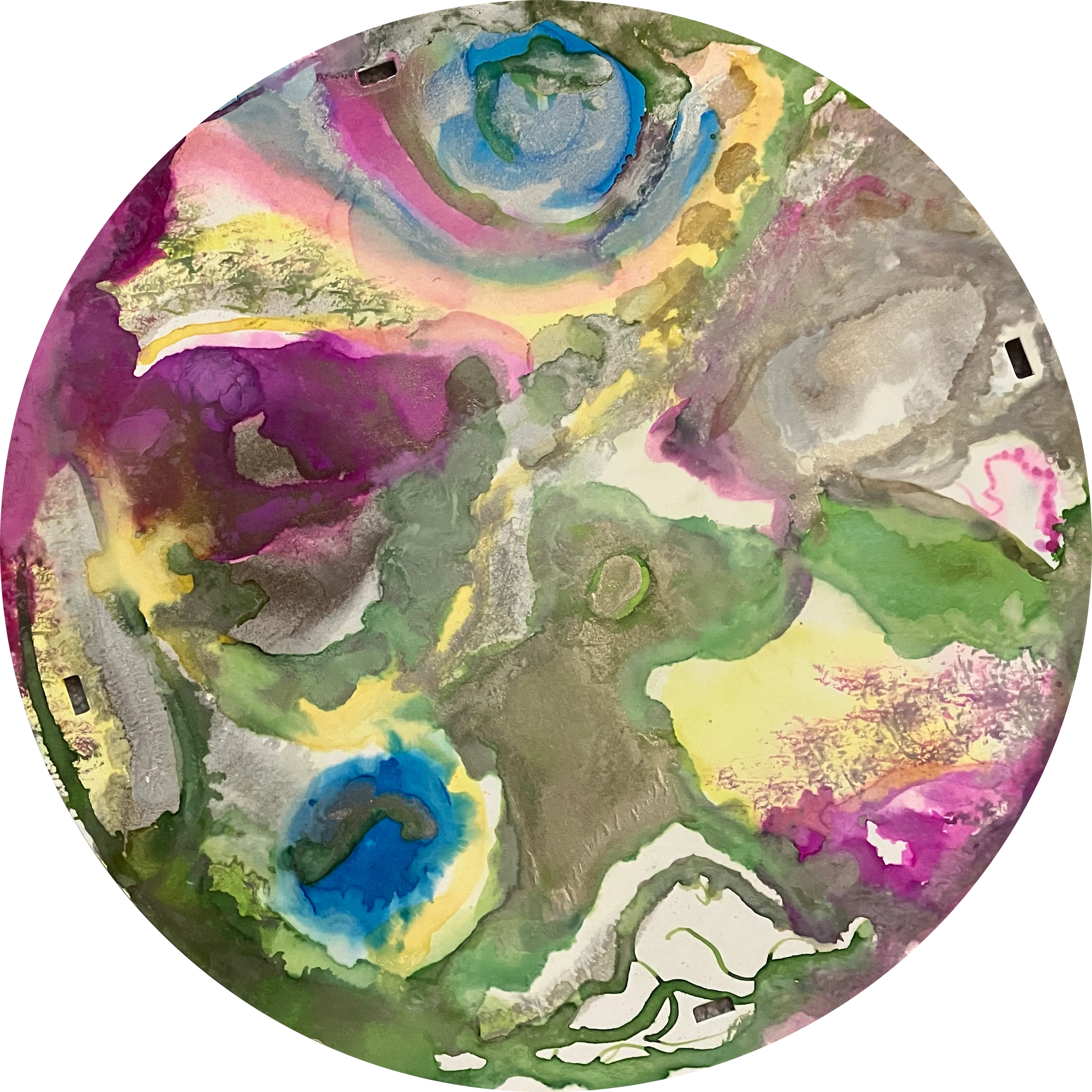 Abstract painting of indifference using  inks on cardboard.