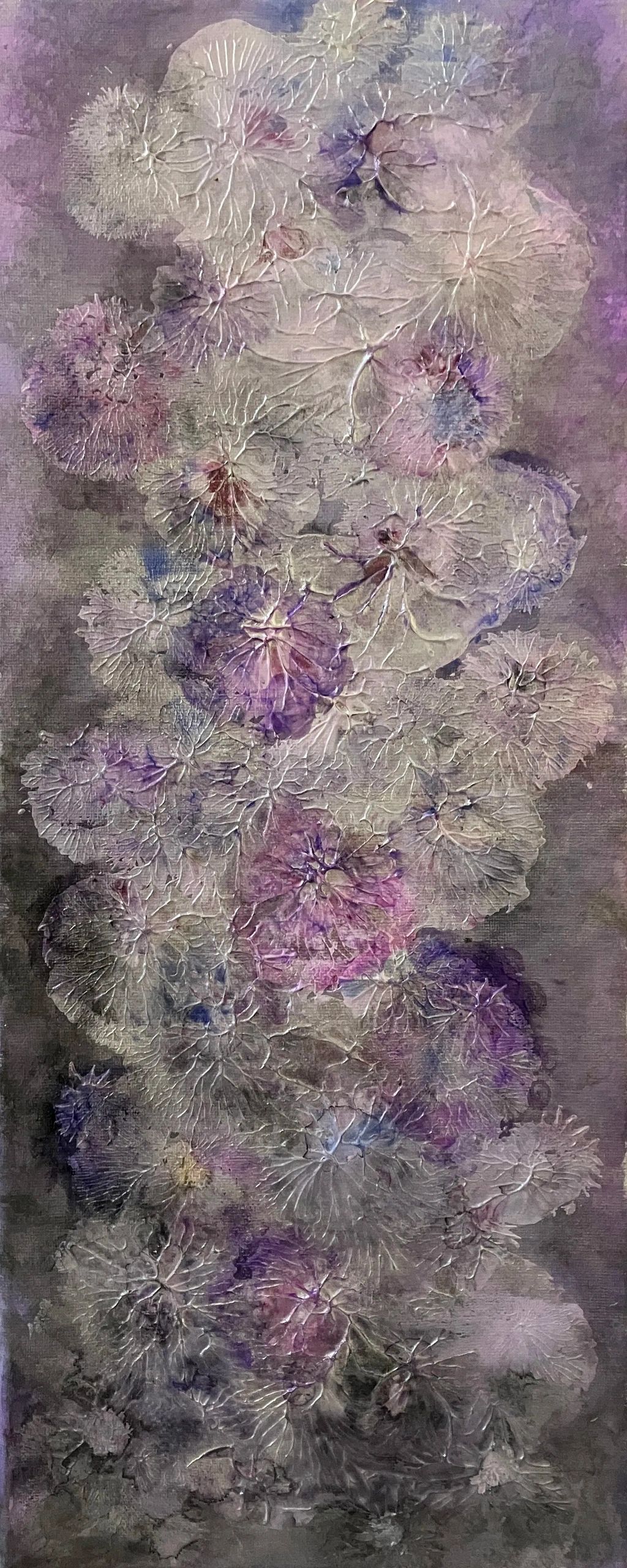 Abstract painting of the complexities of joy created initially using balloon printing and acrylic th