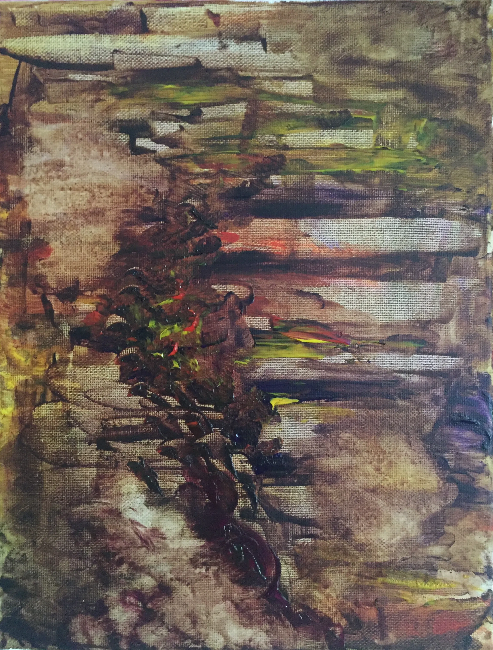 Abstract painting of sadness using acrylic on small canvas.