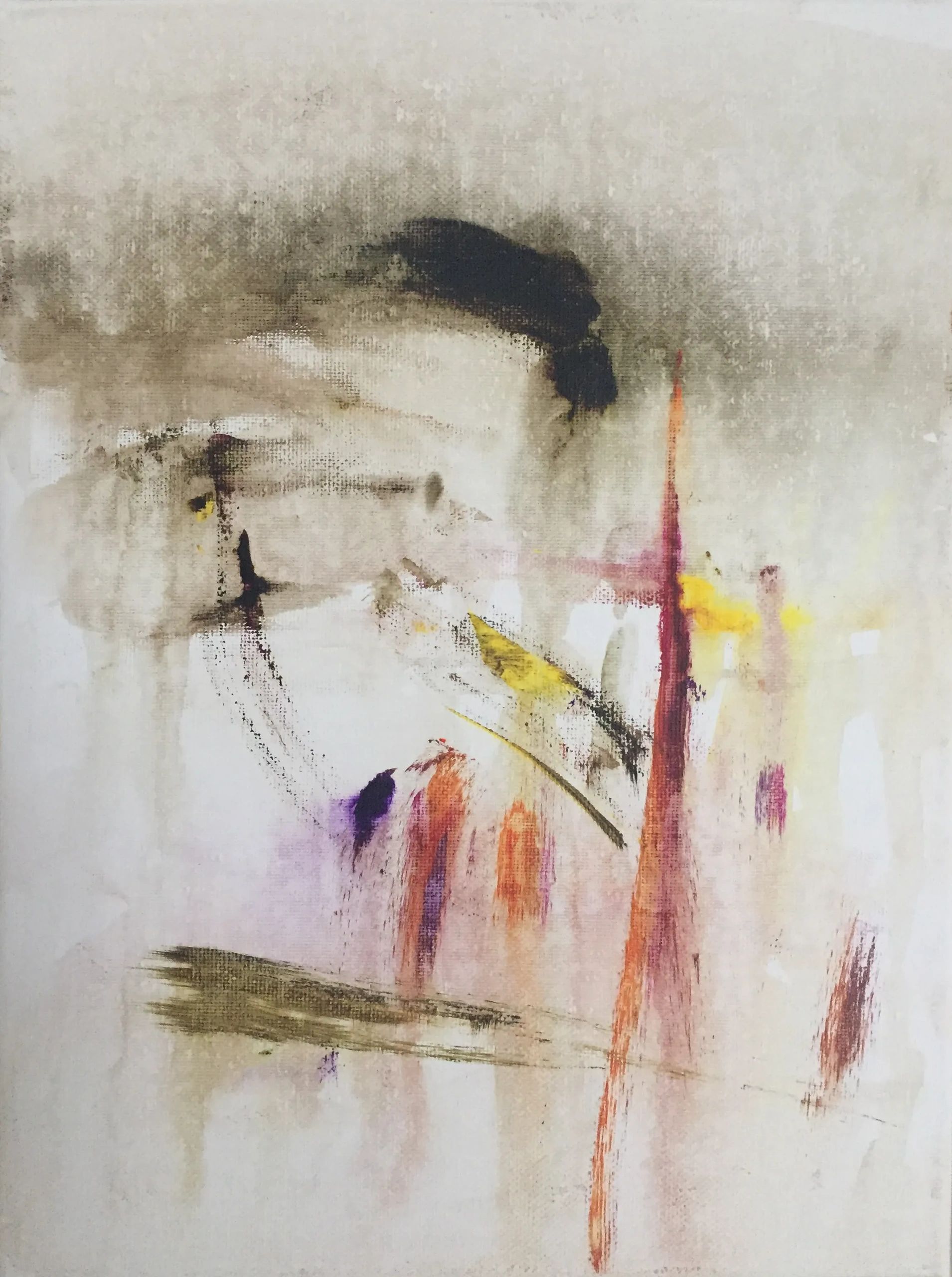 Abstract painting of sadness using acrylic on small canvas.