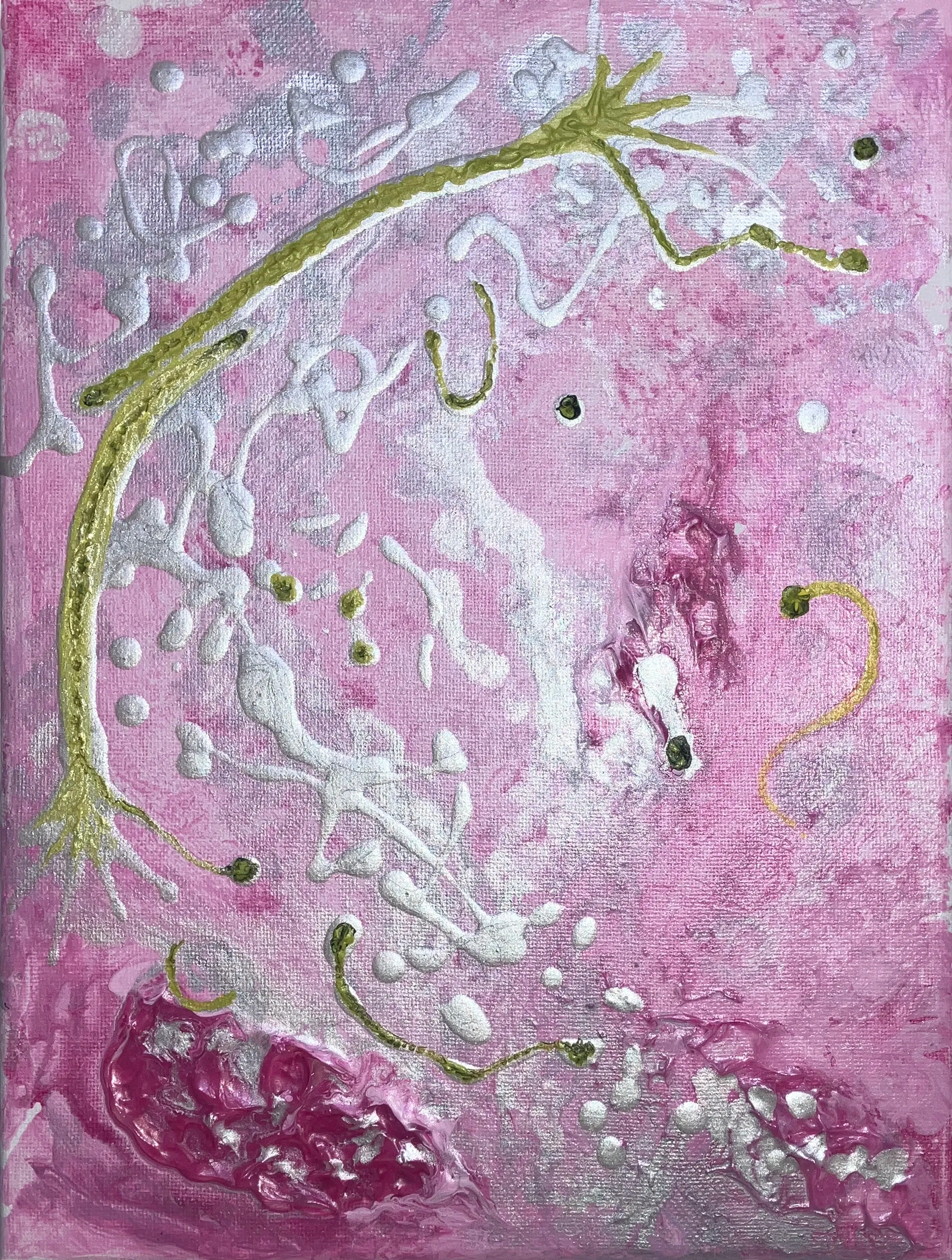 Abstract painting of thoughts using 3D acrylic medium and acrylic on medium canvas.