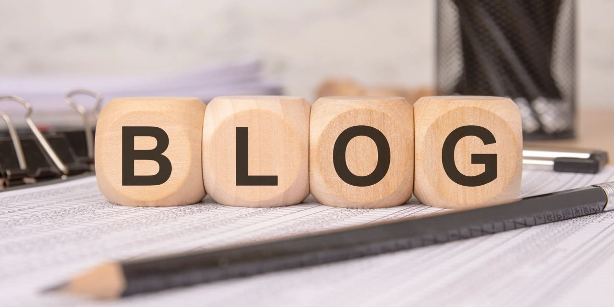 Wooden blocks spelling BLOG.