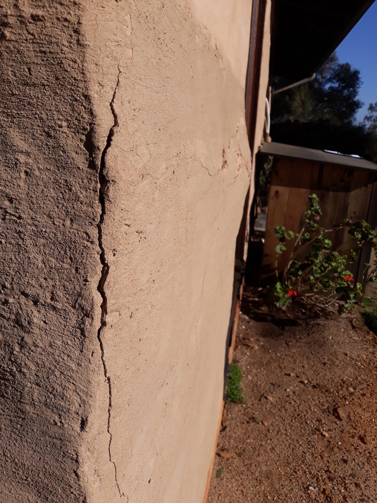 Mud brick wall repair detail