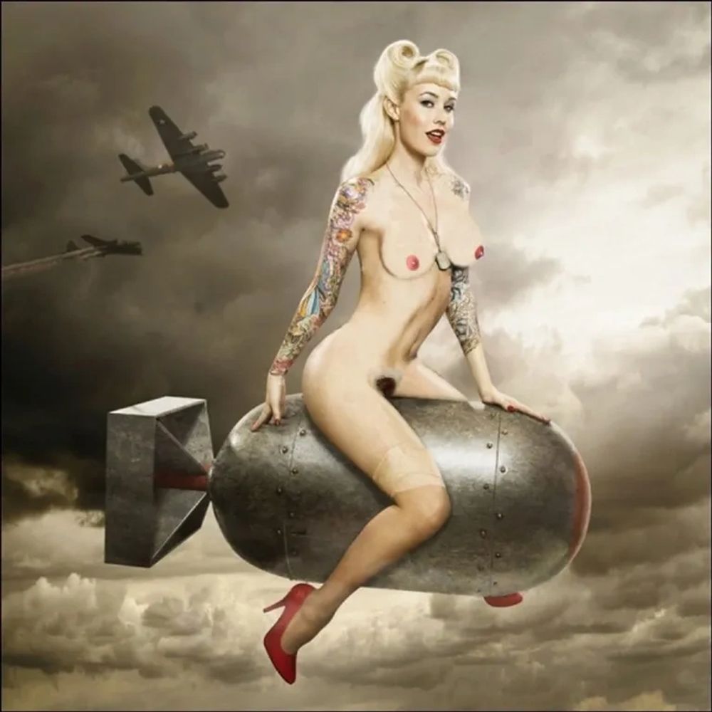 Naked girl on a bomb